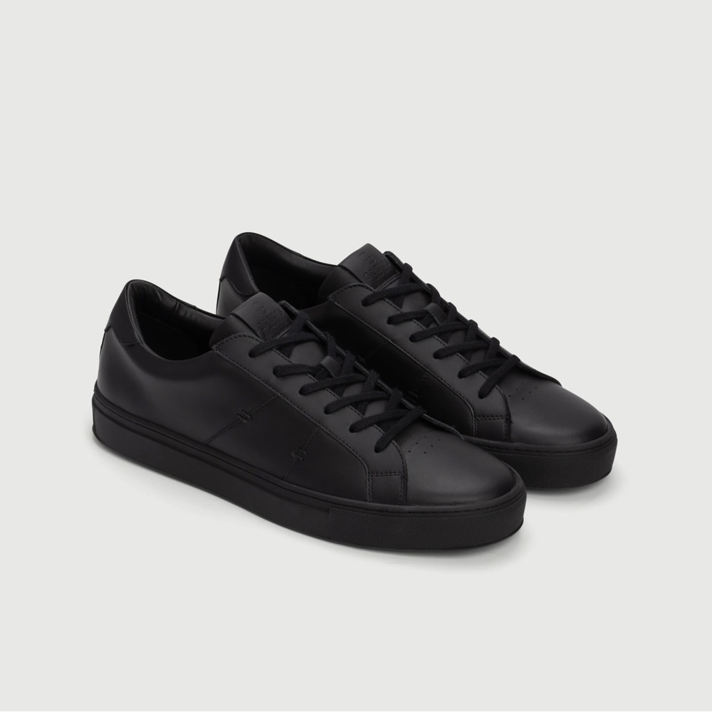 Greats The Royale 2.0 All-Black Men's Genuine Leather Sneakers in Triple Black